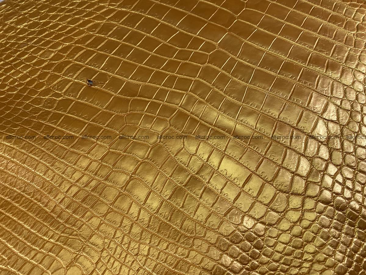 Crocodile leather belly part 45cm gold color 1578 Foto 5