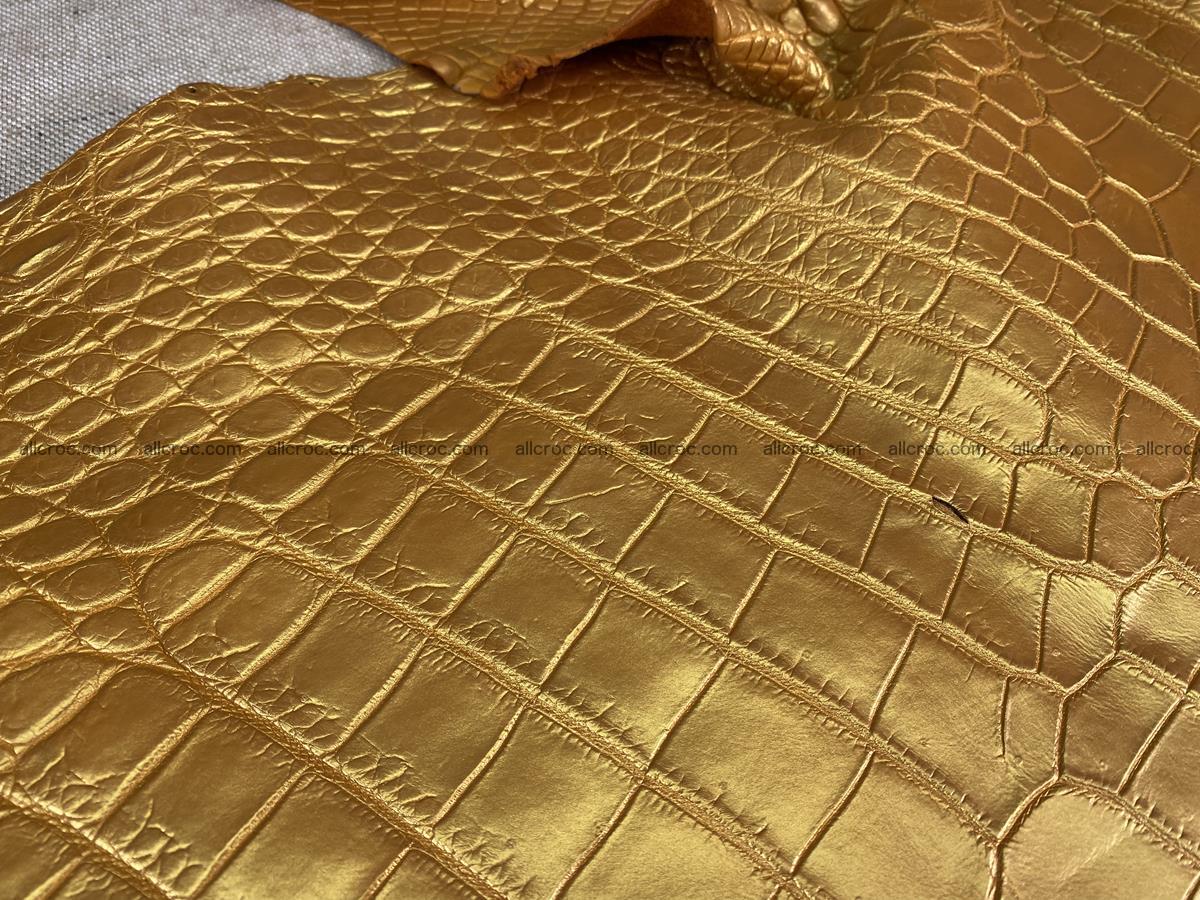 Crocodile leather belly part 45cm gold color 1578 Foto 7