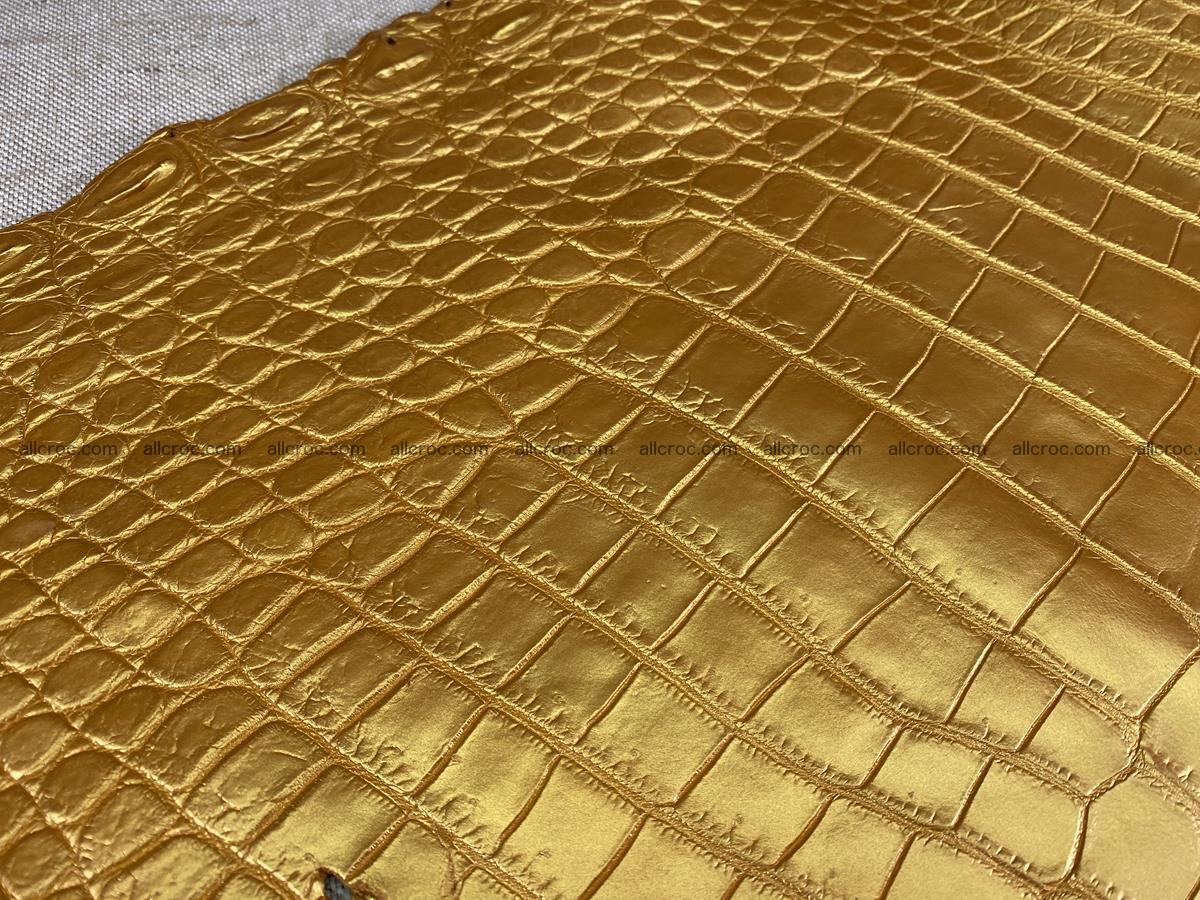 Crocodile leather belly part 45cm gold color 1578 Foto 9