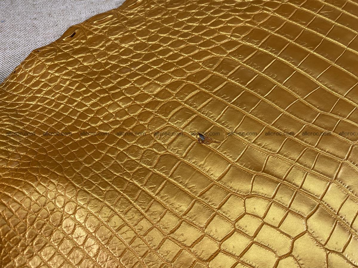 Crocodile leather belly part 45cm gold color 1578 Foto 11