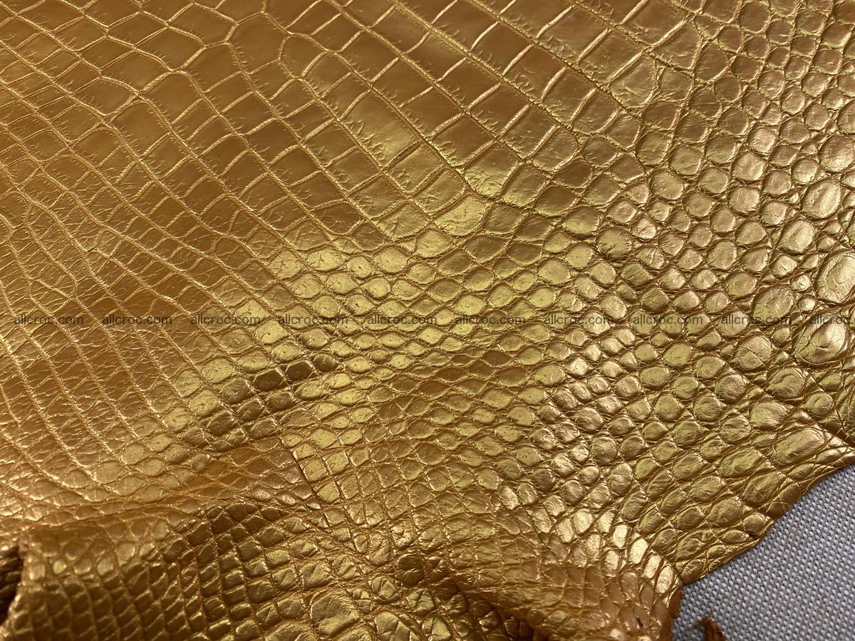 Crocodile leather belly part 45cm gold color 1578 Foto 8
