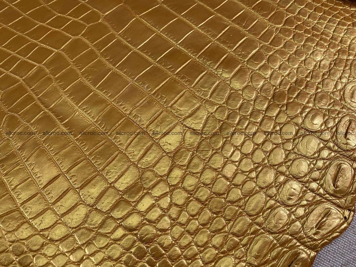Crocodile leather belly part 45cm gold color 1578 Foto 10