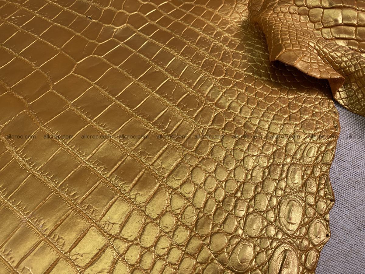 Crocodile leather belly part 45cm gold color 1578 Foto 12