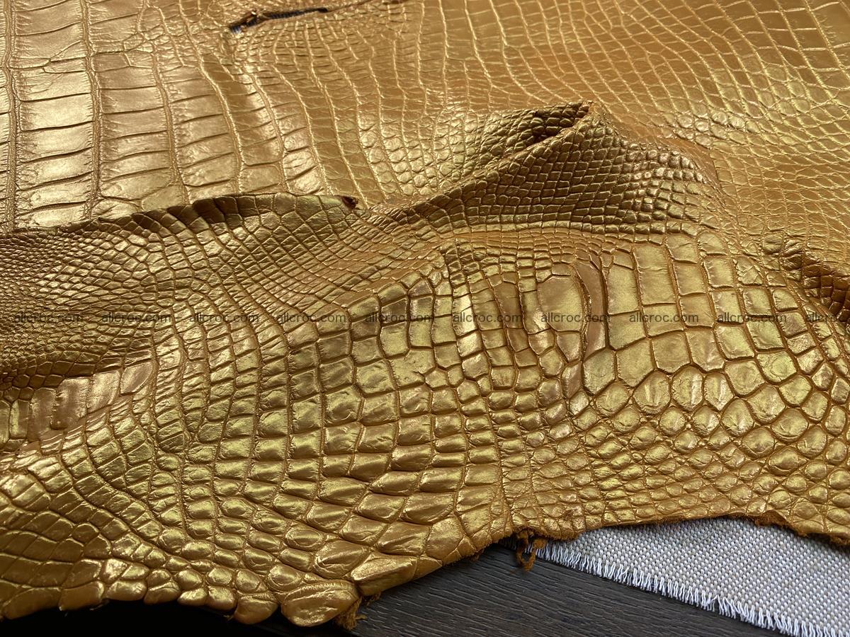Crocodile leather belly part 45cm gold color 1578 Foto 18