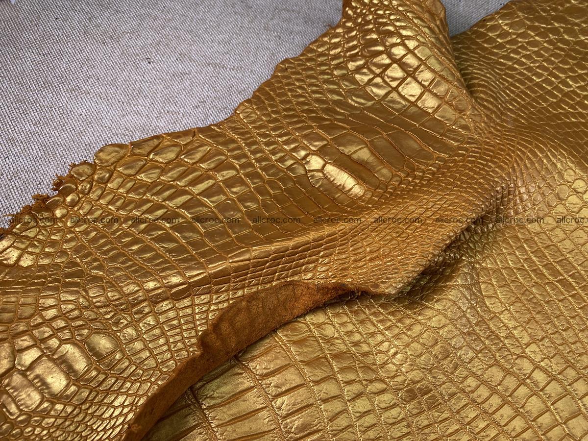 Crocodile leather belly part 45cm gold color 1578 Foto 17