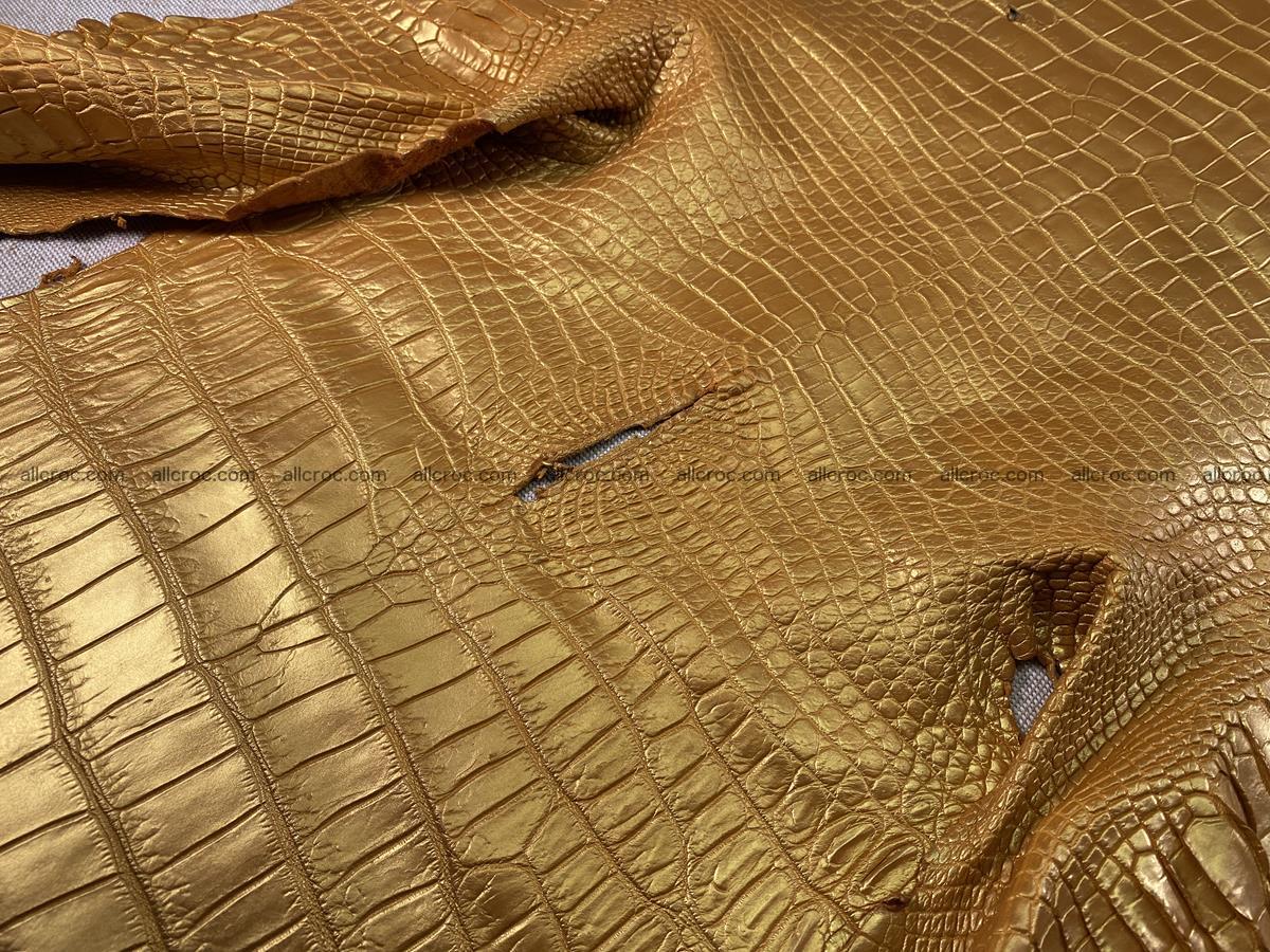 Crocodile leather belly part 45cm gold color 1578 Foto 13
