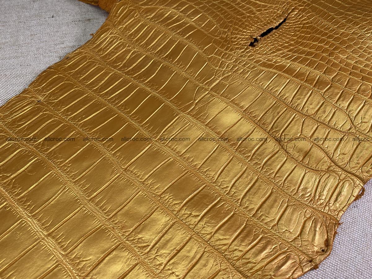 Crocodile leather belly part 45cm gold color 1578 Foto 14