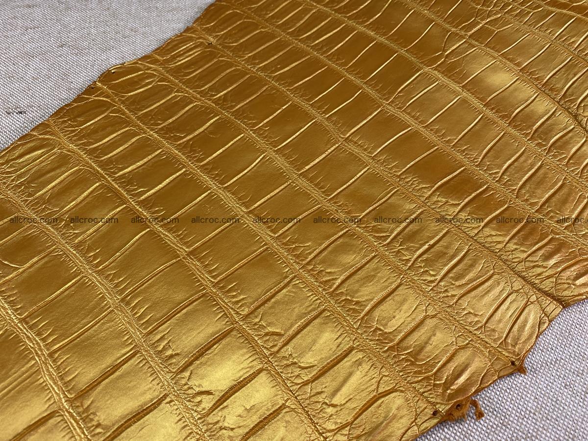 Crocodile leather belly part 45cm gold color 1578 Foto 16