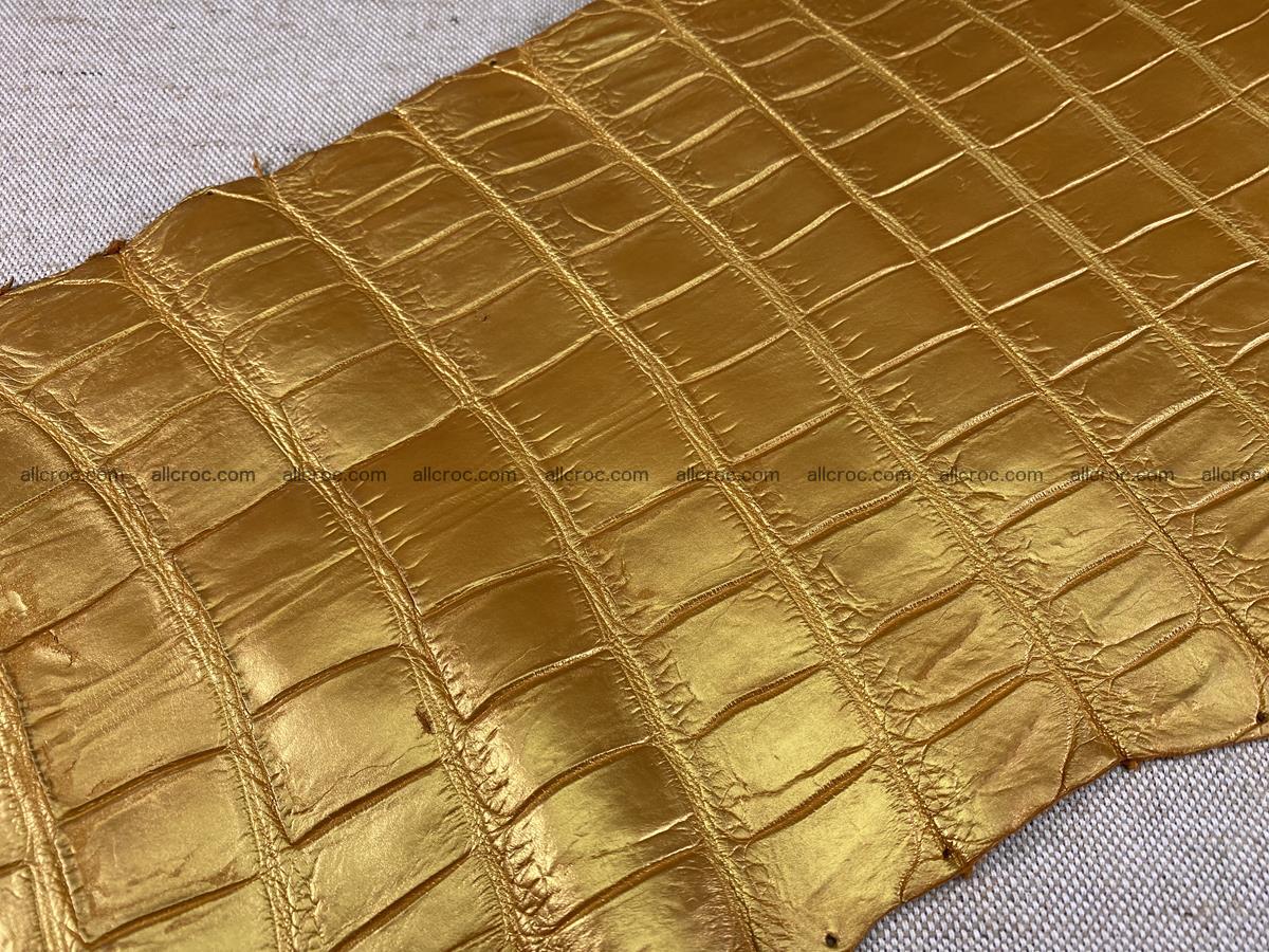 Crocodile leather belly part 45cm gold color 1578 Foto 15