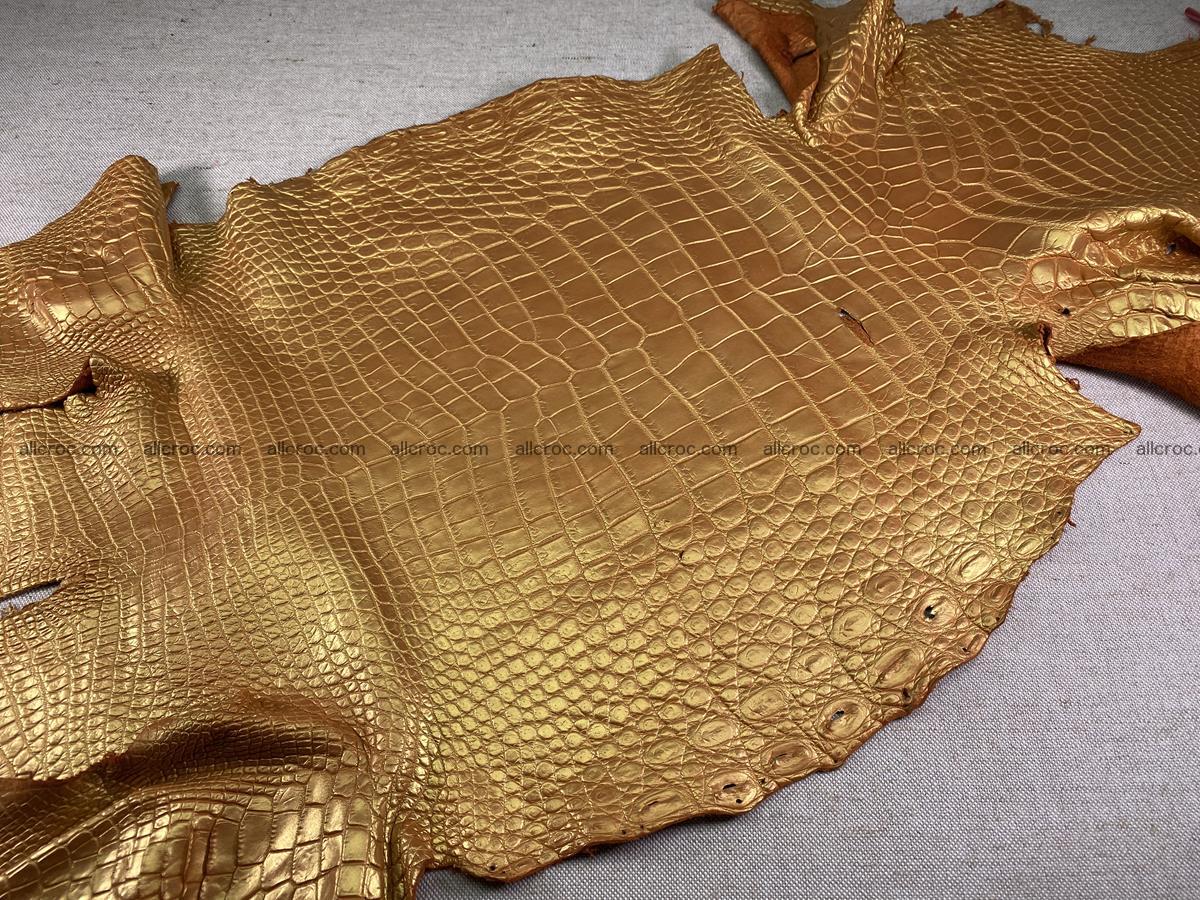 Crocodile leather belly part 44cm gold color 1579 Foto 1