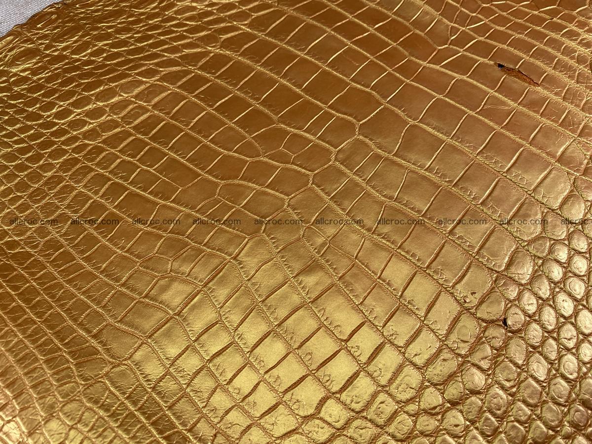 Crocodile leather belly part 44cm gold color 1579 Foto 0
