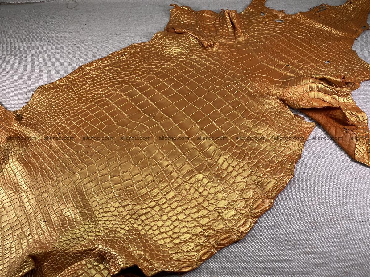 Crocodile leather belly part 48cm gold color 1573 Foto 1