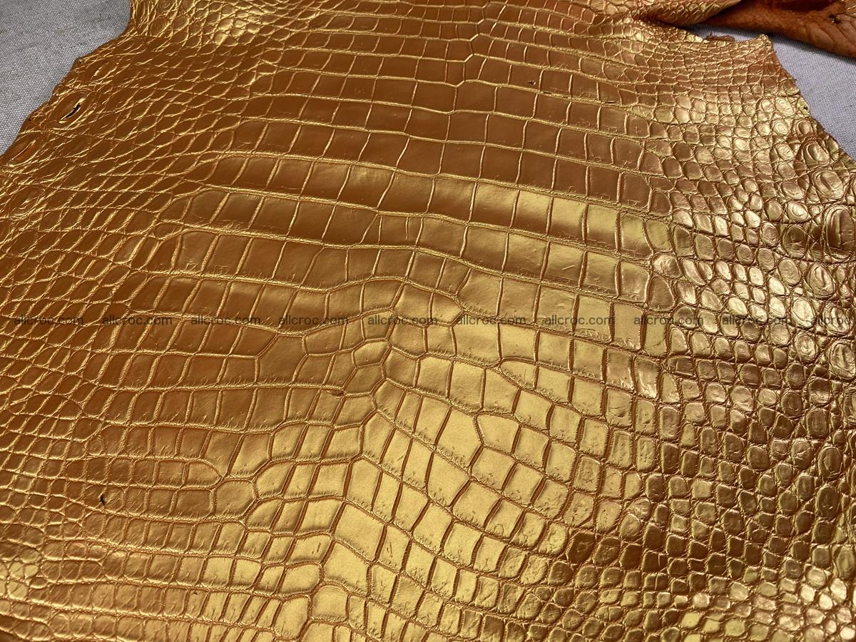 Crocodile leather belly part 48cm gold color 1573 Foto 0