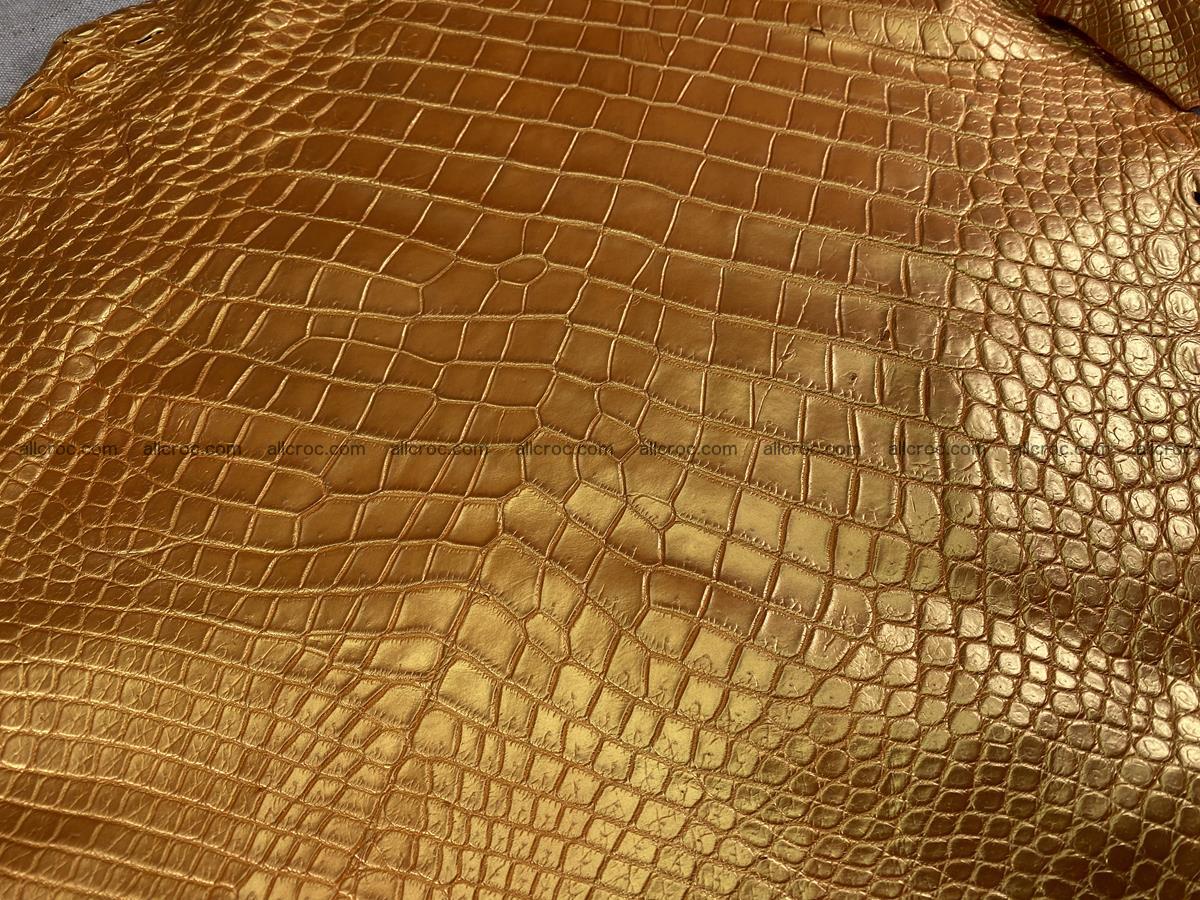 Crocodile leather belly part 48cm gold color 1574 Foto 0