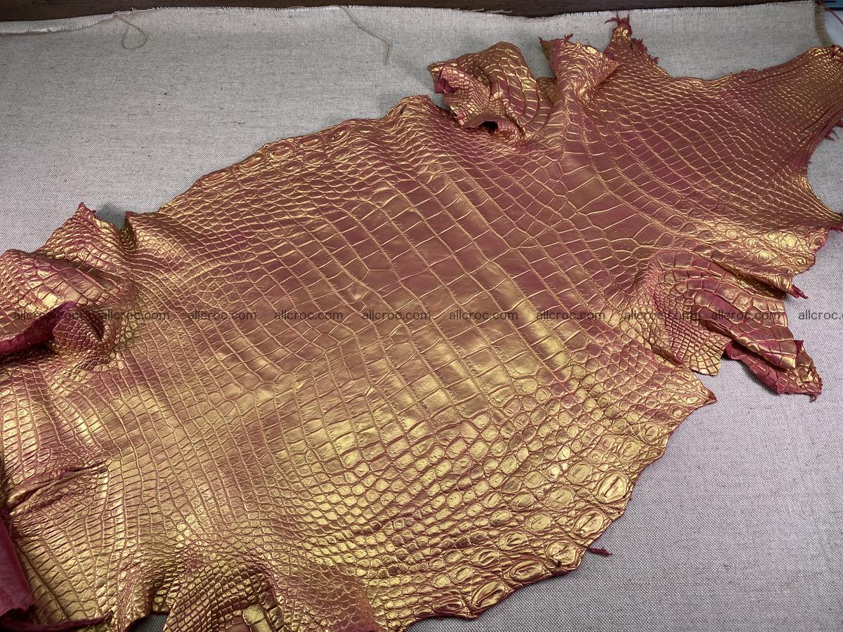 Crocodile leather belly part 53cm pink gold color 1575 Foto 1