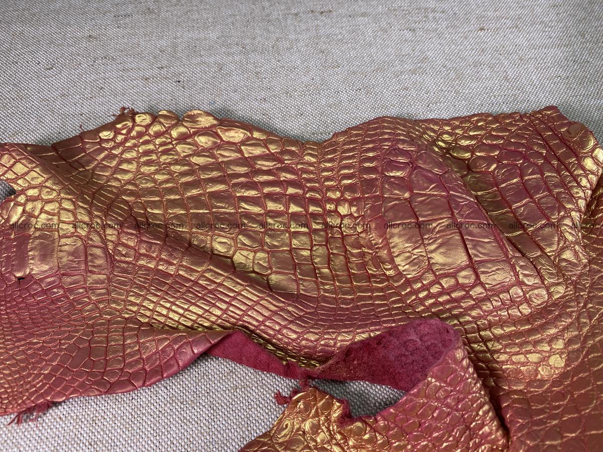 Crocodile leather belly part 53cm pink gold color 1575 Foto 16