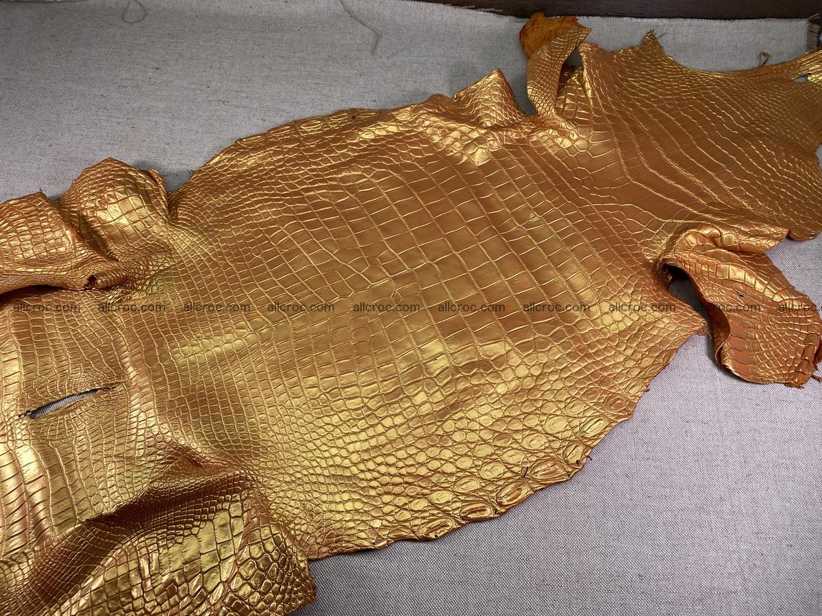 Crocodile leather belly part 44cm gold color 1576 Foto 1