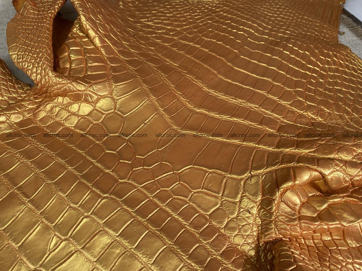 Crocodile leather belly part 44cm gold color 1576 Foto 2