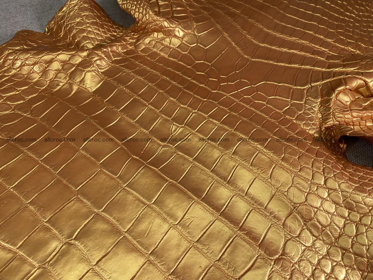 Crocodile leather belly part 44cm gold color 1576 Foto 3