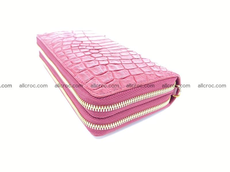 Crocodile skin wallet 2-zips 1007
