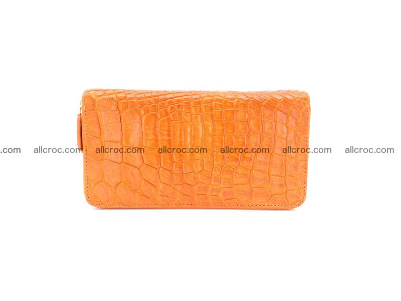 Crocodile leather wallet 2 zips 1008