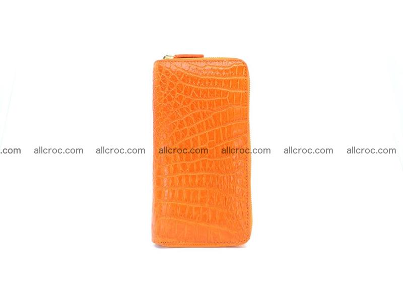 Crocodile leather wallet 2 zips 1008