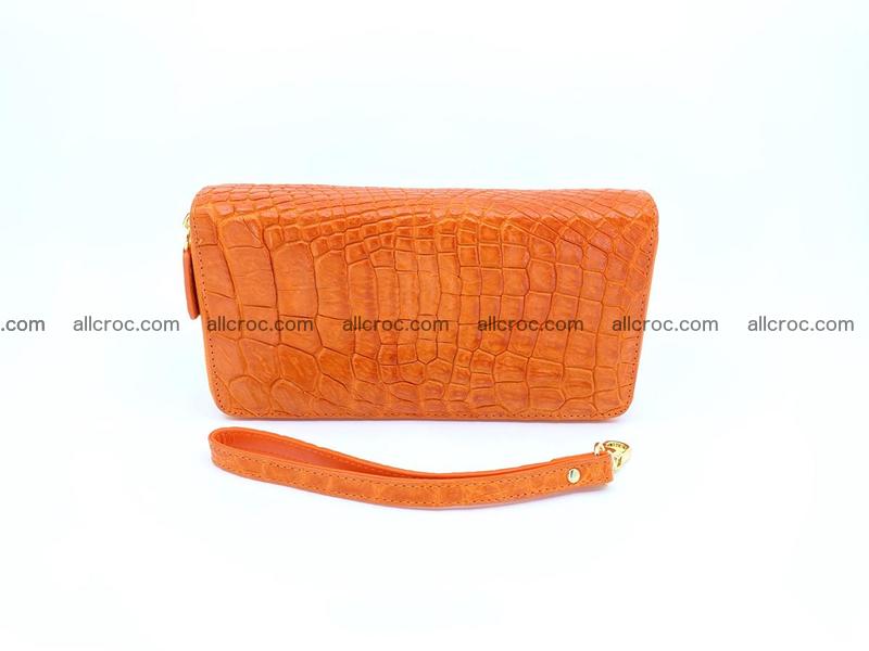 Crocodile leather wallet 2 zips 1008