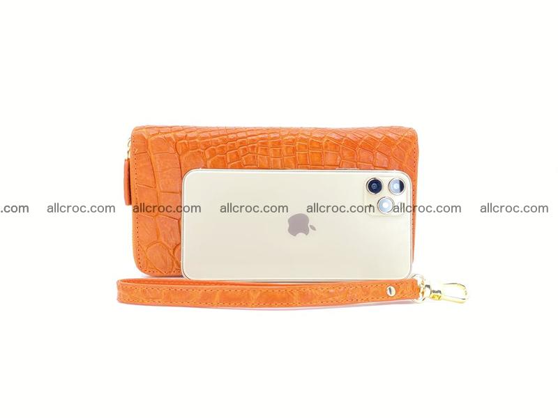 Crocodile leather wallet 2 zips 1008