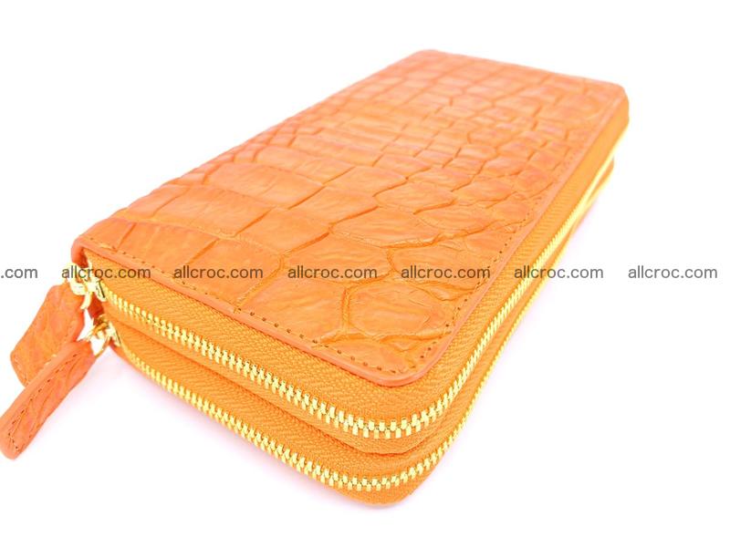 Crocodile skin wallet 2-zips 1008