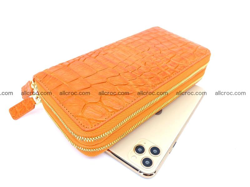 Crocodile skin wallet 2-zips 1008