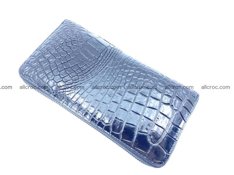 Crocodile leather wallet 2 zips 525