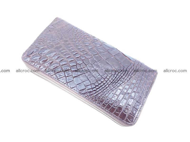 Crocodile leather wallet 2 zips 527