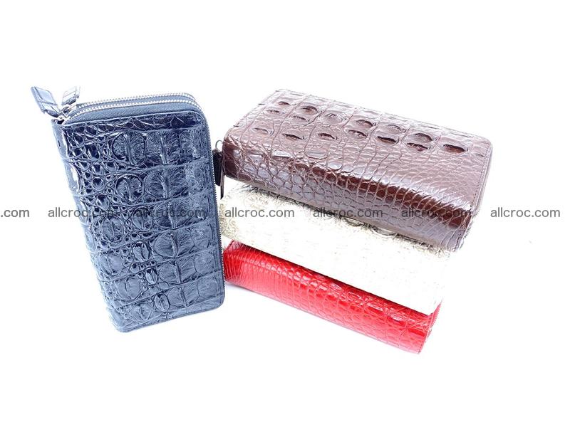 Crocodile leather wallet 2 zips 525