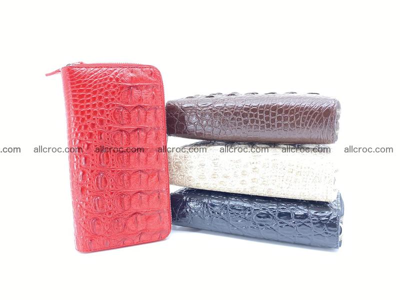 Crocodile leather wallet 2 zips 523