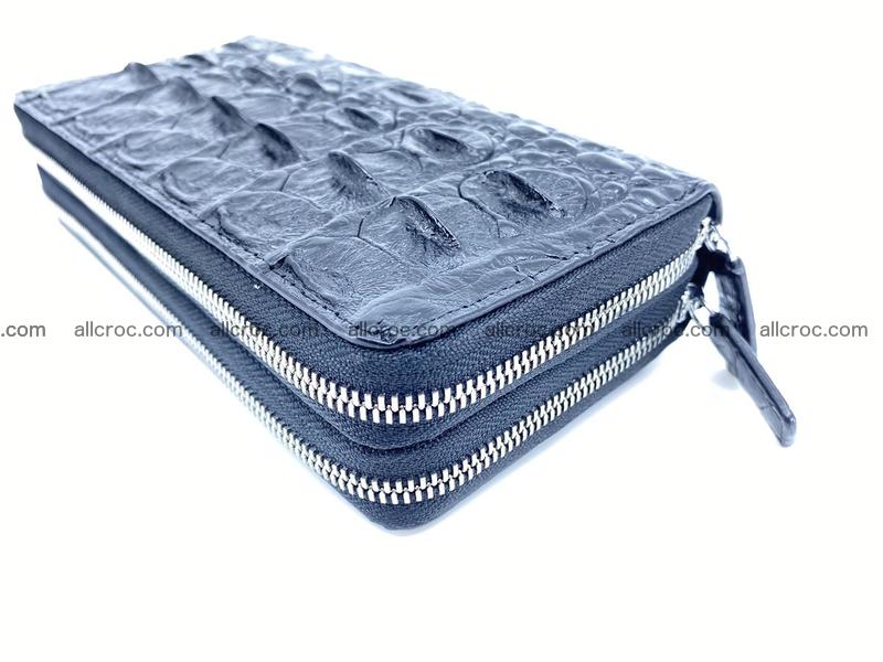 Crocodile leather wallet 2 zips 524