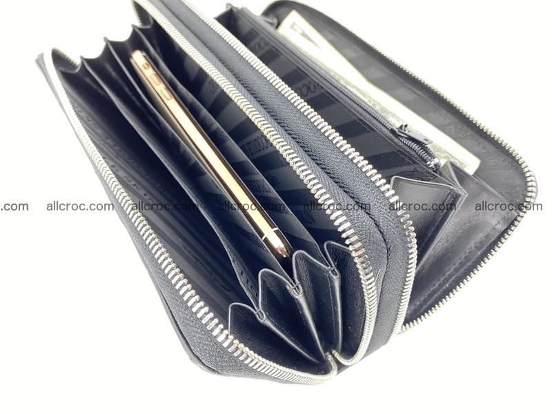 Crocodile leather wallet 2 zips 525