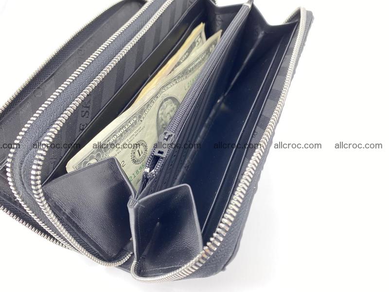 Crocodile leather wallet 2 zips 524