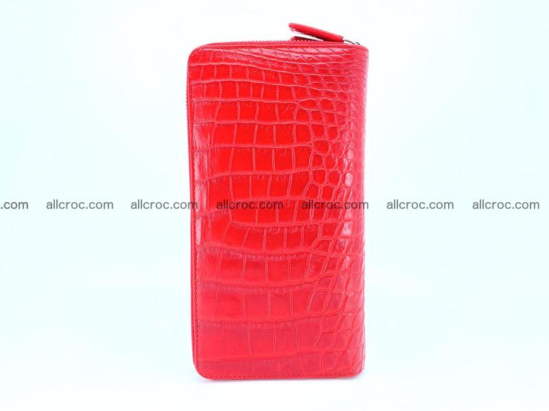 Crocodile leather wallet 2 zips 523