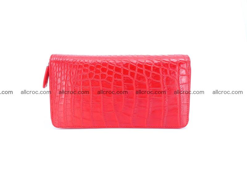 Crocodile leather wallet 2 zips 523