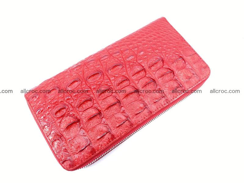 Crocodile leather wallet 2 zips 523