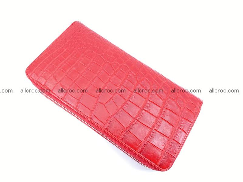 Crocodile leather wallet 2 zips 523