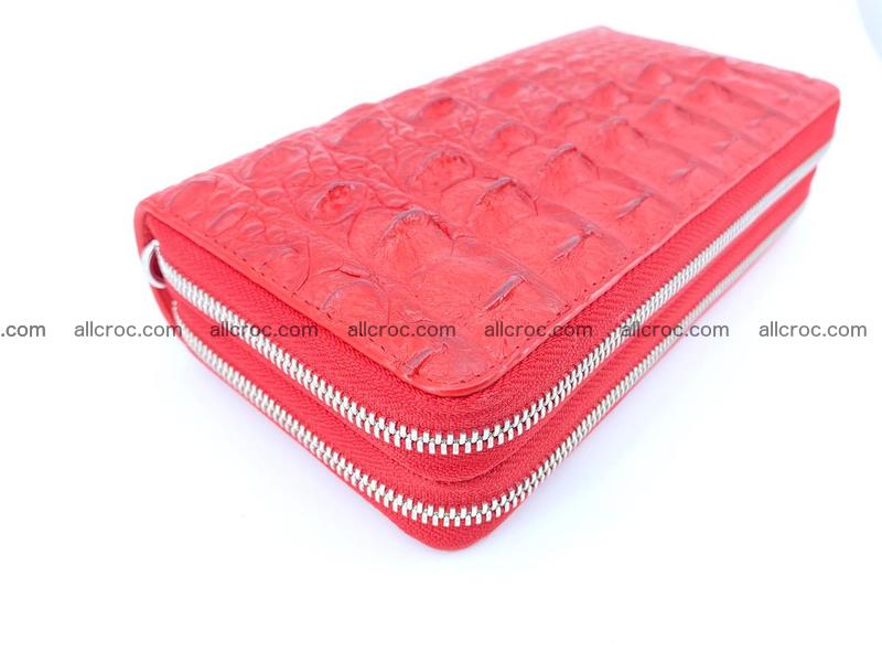 Crocodile leather wallet 2 zips 523