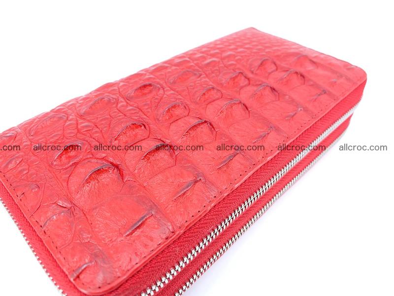 Crocodile leather wallet 2 zips 523