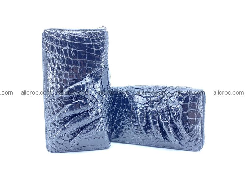 Crocodile leather wallet with crocodile paw 1 zip 540