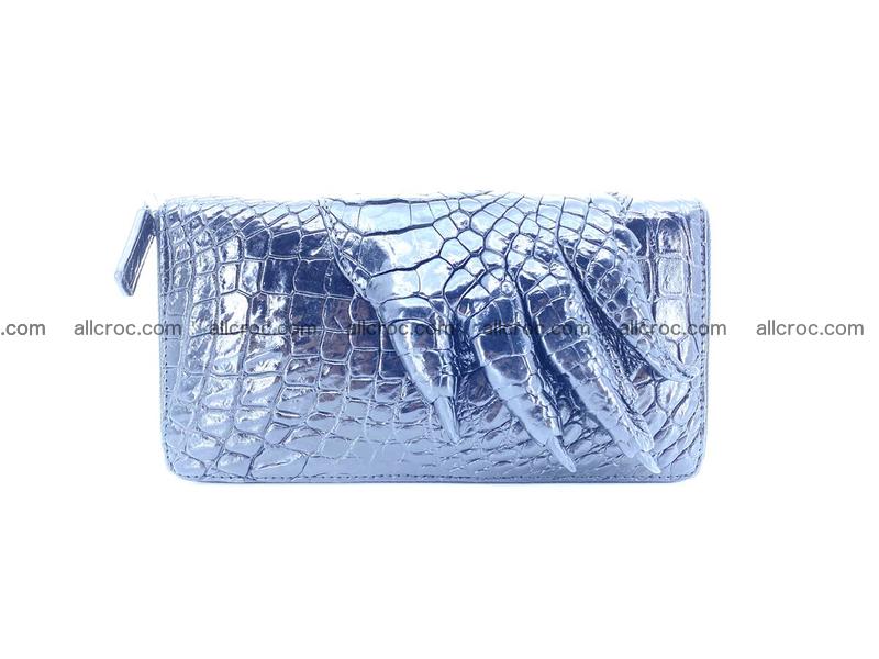 Crocodile skin zip wallet with crocodile paw 540