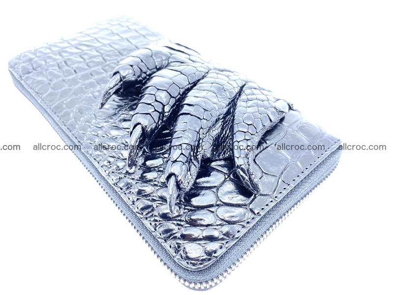 Crocodile skin zip wallet with crocodile paw 540