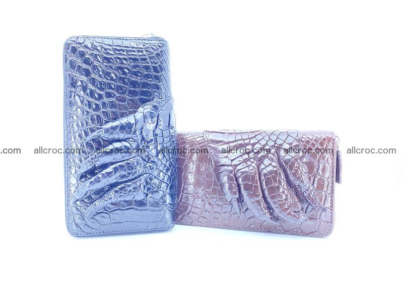 Crocodile skin zip wallet with crocodile paw 540