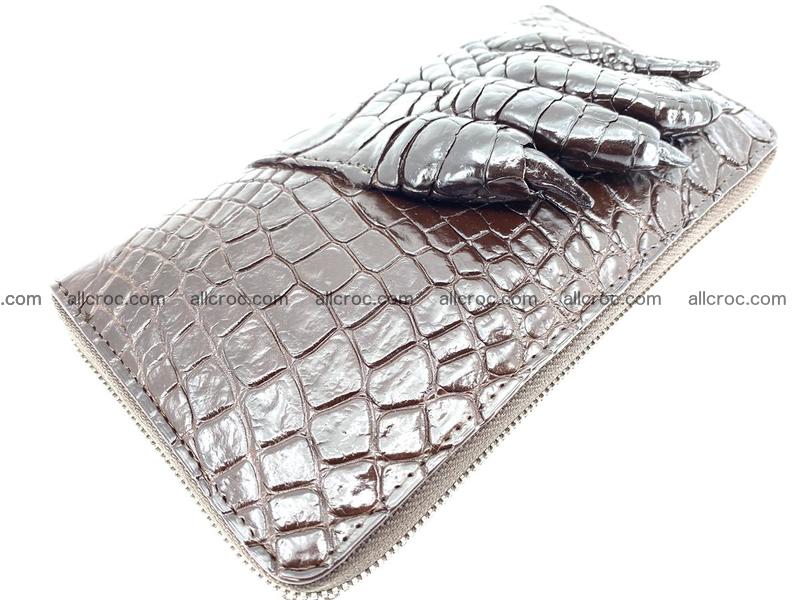Crocodile leather wallet with crocodile paw 1 zip 541