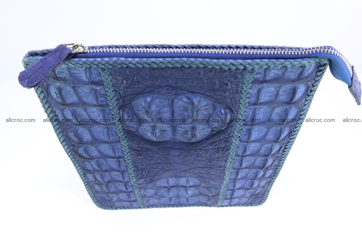 Crocodile skin shoulder bag hand braided edges 128 Foto 4