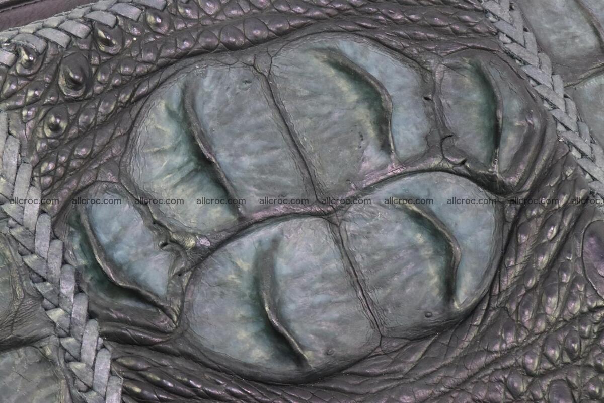 Crocodile skin shoulder bag hand braided edges 130 Foto 5